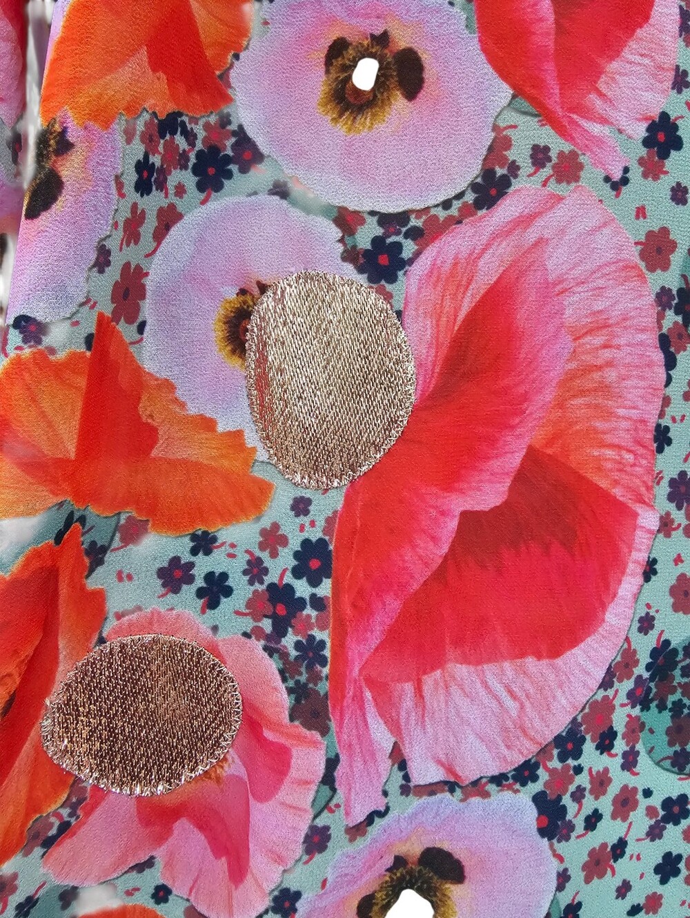 RARE Clover Canyon Pink Floral Colorful Longline Button-Front Robe Size M - Picture 4 of 13